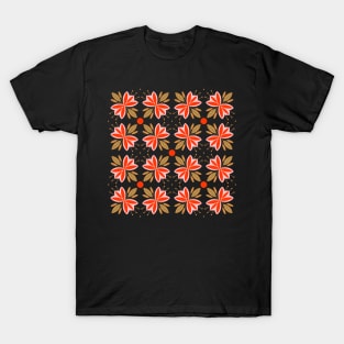 Spring flowers and leaves pattern, version 3 T-Shirt